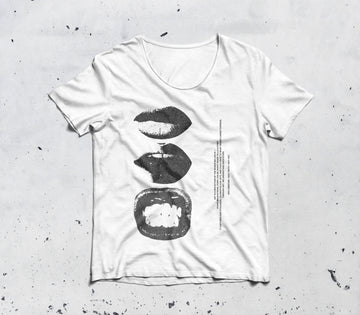 Decoccano Lips Graphic T-Shirt – Ladies Collection | White Cotton Tee